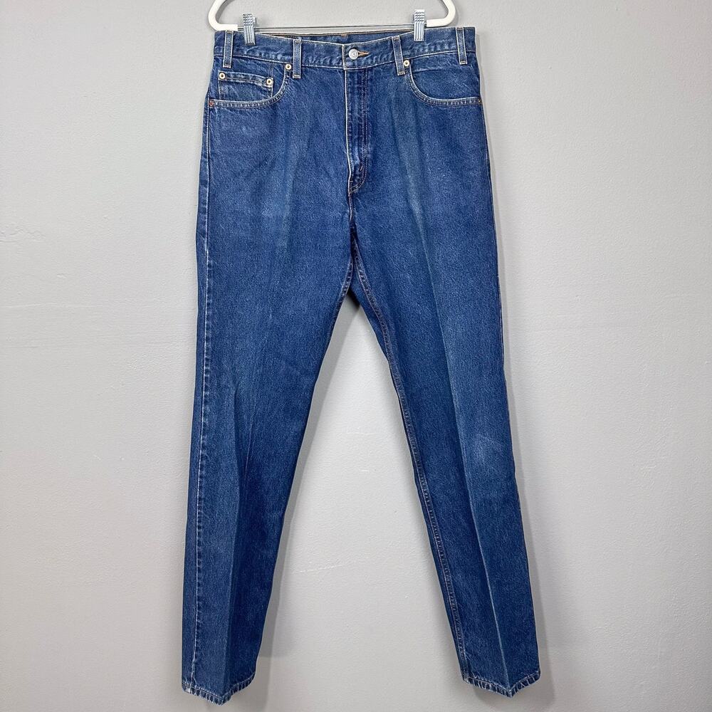 VTG Levis 505 Jeans Mens 36x36 Blue Dark Wash Regular Fit Denim Y2K Western